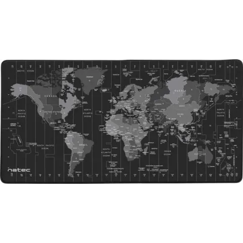 NATEC Time Zone Map Maxi Zwart, Grijs