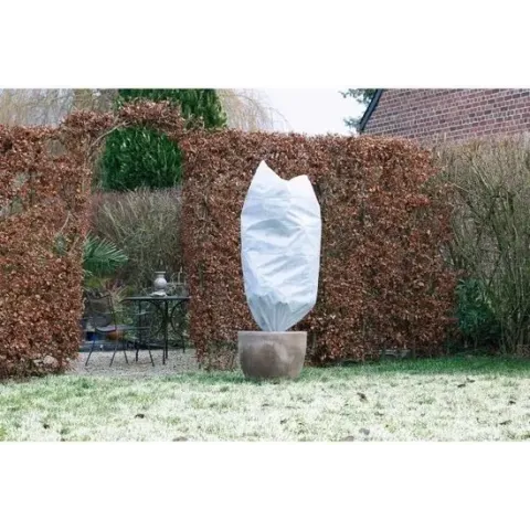 Nature Winterafdekhoes met koord 50 g / m² - Ø 100 cm x 1,50 m - Wit