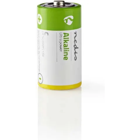 Nedis 2 stuks Baby en C batterij alkaline 1.5V