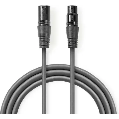 Nedis 3-pins XLR (m) - 3-pins XLR (v) DMX kabel - 1,5 meter