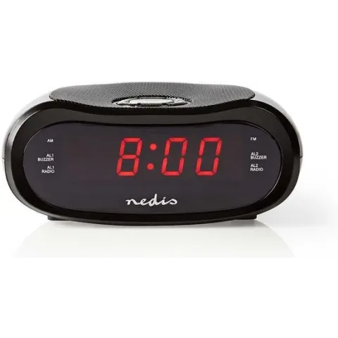 Nedis CLAR001BK - Digitale Wekkerradio met LED-display en sluimerknop