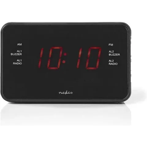 Nedis CLAR002BK - Digitale Wekkerradio met LED-display en sluimerknop