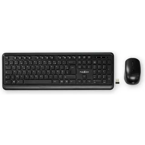 Nedis Muis en Toetsenbord - Set | Draadloos | Muis- en toetsenbordverbinding: USB | 800 / 1200 / 1600 dpi | Instelbare DPI | AZERTY | Frans