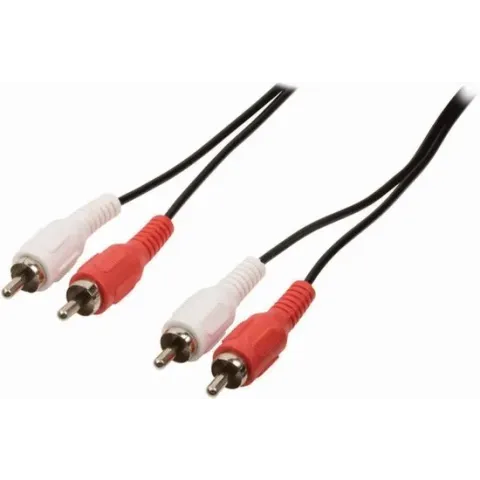 Nedis - Nedis CAGB24200BK100 Stereo-audiokabel 2x Rca Male - 2x Rca Male 10 M Zwart - 30 Dagen Niet Goed Geld Terug