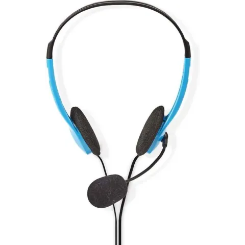 Nedis - Nedis CHST100BU Pc-headset On-ear 2x 3,5 Mm Connectoren 2,0 M Blauw - 30 Dagen Niet Goed Geld Terug