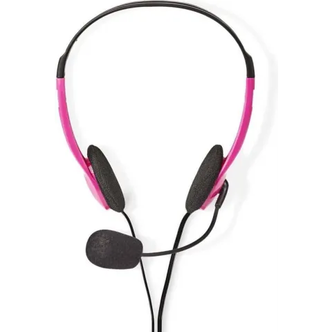 Nedis - Nedis CHST100PK Pc-headset On-ear 2x 3,5 Mm Connectoren 2,0 M Roze