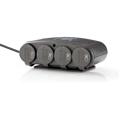 Nedis sigarettenaanstekerplug splitter met 4x 12V en 1x USB-A poort / zwart - 1 meter