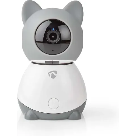 Nedis SmartLife Camera voor Binnen | Wi-Fi | Full HD 1080p | Kiep en kantel | Cloud Opslag (optioneel) / microSD (niet inbegrepen) | Met bewegingssensor | Nachtzicht | Android™ / IOS | Grijs / Wit