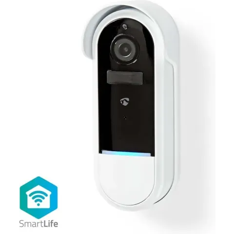 Nedis SmartLife Videodeurbel | Wi-Fi | Batterij Gevoed / Transformator | Android™ / IOS | Full HD 1080p | Cloud Opslag (optioneel) / microSD (niet inbegrepen) | IP54 | Met bewegingssensor | Nachtzicht