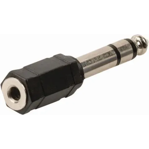 Nedis Stereo-Audioadapter | 6,35 mm Male | 3,5 mm Female | Vernikkeld | Recht | ABS | Zwart | 1 Stuks | Doos