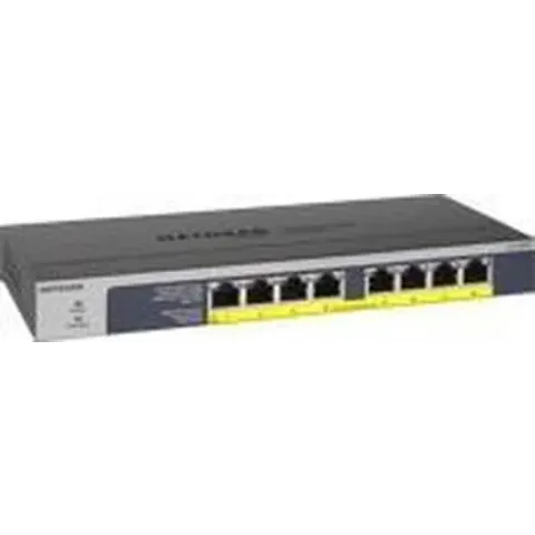 Netgear GS108LP Unmanaged Gigabit Ethernet (10/100/1000) Zwart, Grijs 1U Power over Ethernet (PoE)