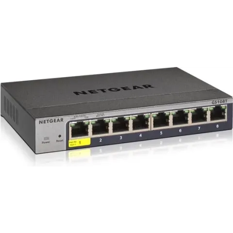 Netgear GS108Tv3 Managed L2 Gigabit Ethernet (10/100/1000) Grijs
