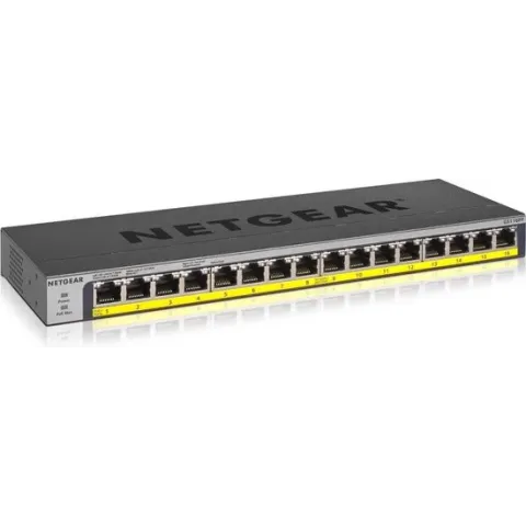 Netgear GS116PP Unmanaged Gigabit Ethernet (10/100/1000) Zwart Power over Ethernet (PoE)