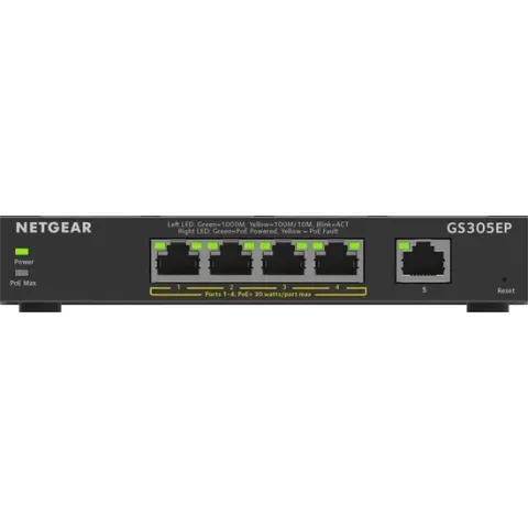 NETGEAR GS305EP - Netwerkswitch - Gigabit Smart Managed Plus - 5 poorten