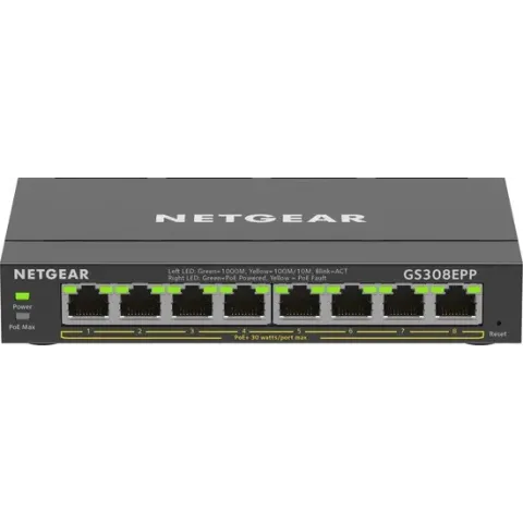 NETGEAR GS308EPP - Netwerkswitch - Gigabit Smart Managed Plus - 8 poorten