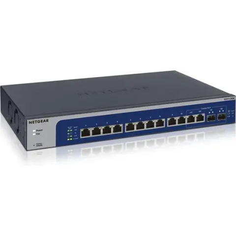 Netgear XS512EM Managed L2 10G Ethernet (100/1000/10000) Blauw, Grijs 1U
