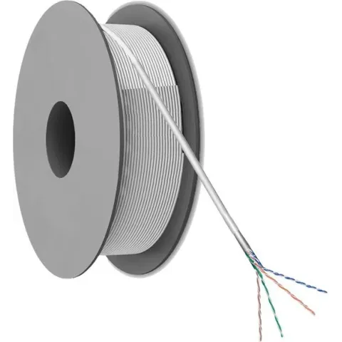 Netwerkkabel | Cat 6 | U/UTP | Flexibele kern | CCA | 5.8mm | 305 meter | PVC | Op rol | Grijs | Allteq