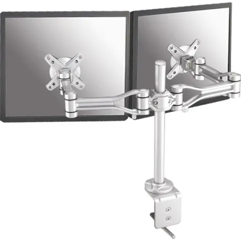 NewStar FPMA-D1030D - draai- en kantelbare monitorarm - Geschikt voor 2 schermen t/m 30 inch - Zilver