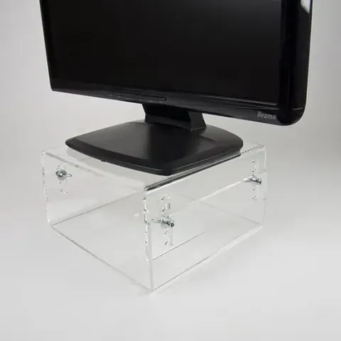 Newstar Monitor Stand Clear Acrylic Tilt 25kgMAX