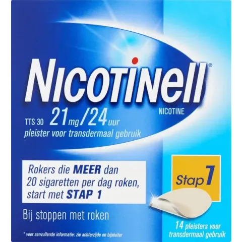 Nicotinell Pleisters TTS 30 - 21 mg - stoppen met roken - 14 stuks