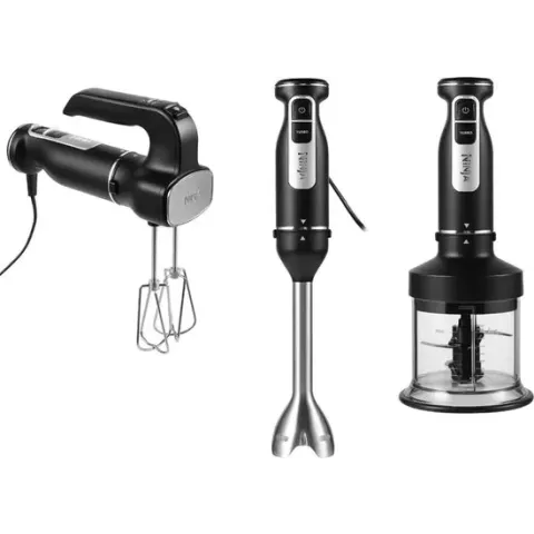 Ninja 3-in-1 Multifunctionele Mixer Set - Staafmixer - Handmixer - Hakmolen - 850 Watt - 700 ml - RVS - CI100EU