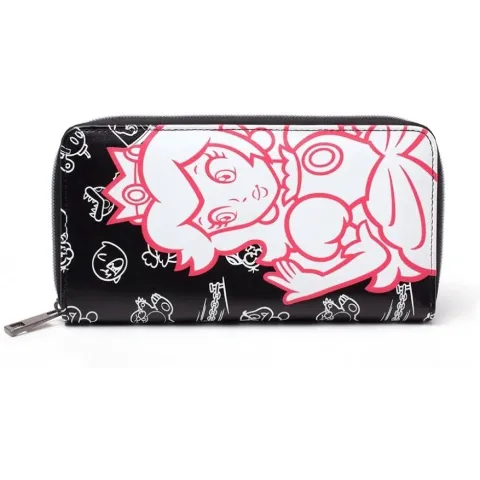 Nintendo - Peach Allaround Zipper Bifold Girls Wallet