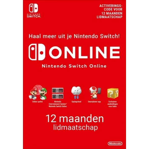 Nintendo Switch Online Lidmaatschap 12 Maanden