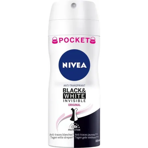 NIVEA Invisible For Black & White Clear Deodorant Spray - 100 ml - Pocketsize