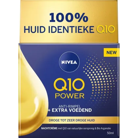 NIVEA Q10 Power +Extra Voedend Anti-Rimpel Nachtcrème - Droge huid - 50 ml