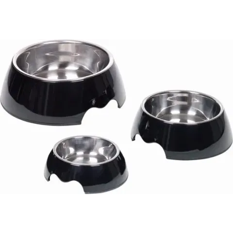 Nobby eetbak Nobly - melamine - zwart - 350 ml