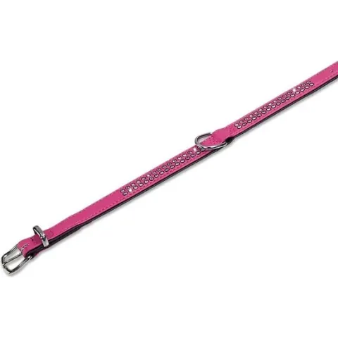 Nobby halsband crystal met 2 rijen swarovski elementen paars 42-47 x 1,8 cm