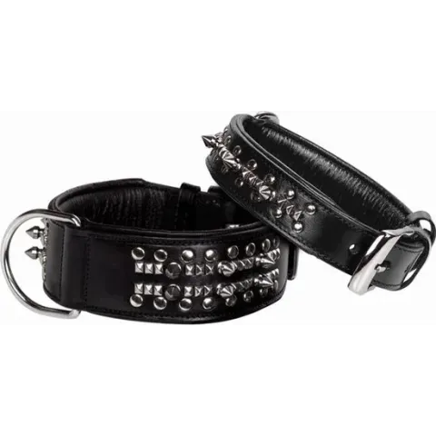 Nobby halsband delgado zacht leer zwart 45 cm - 1 ST