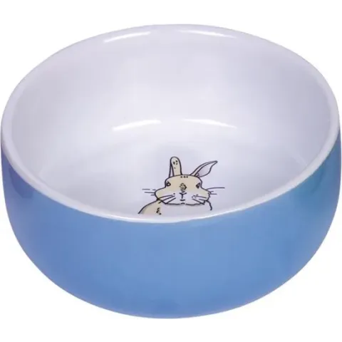 Nobby keramische eetbak konijn blauw/wit