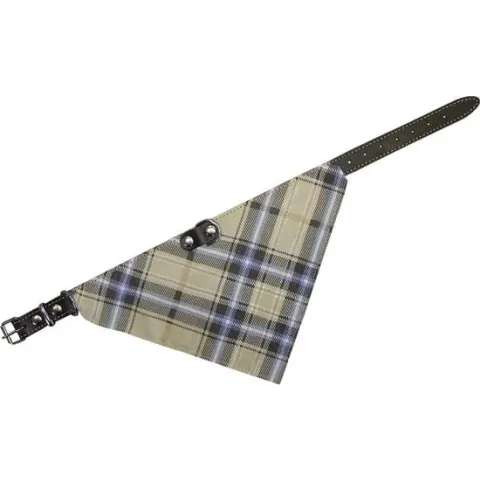 Nobby lederen halsband met zakdoek - bruin - 45 cm