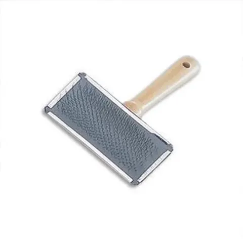 Nobby nature line slicker borstel met houten greep 8,5 cm x 4,5 cm - 1 st