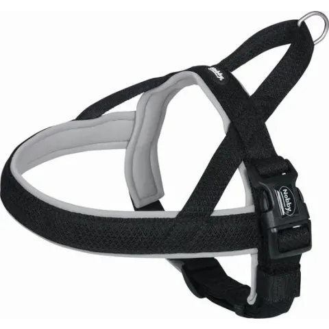 Nobby norwegian tuig mesh preno grijs - S/M -buikband 38-50 cm + borstband 36 cm - breedte 20/25 mm