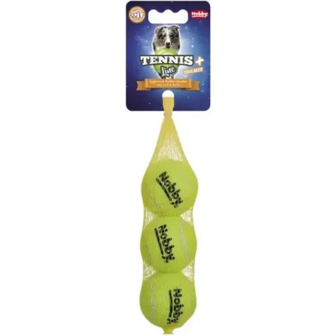 Nobby Tennisbal met piep - Geel - Ø 5,1 cm - 3 stuks