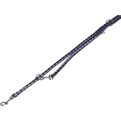 Nobby trainingslijn corda zwart grijs  200 x 1,2 cm