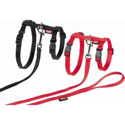 Nobby tuig met lijn groot klik sluiting rood 34-57 x 1,3 + 60-120 cm - 1 st