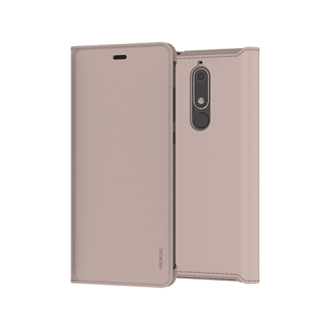 NOKIA Slim Flip Case voor Nokia 5.1 Beige