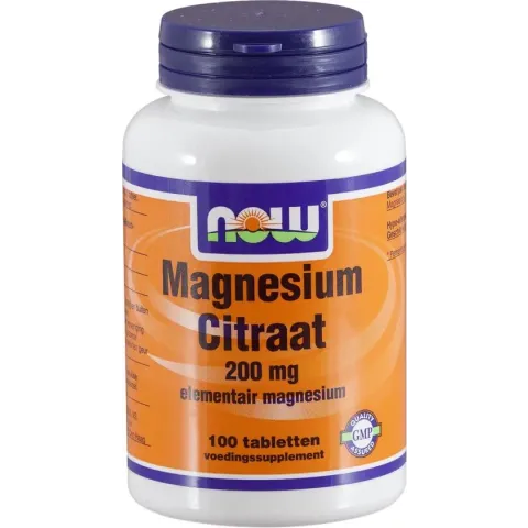 Now Foods - Magnesium Citraat 200 mg - 100 Tabletten