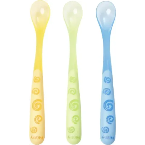 Nûby - Lange babylepels - 3st - Geel, Groen & Blauw
