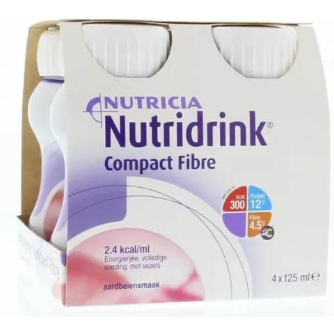 Nutridrink Compact Fibre Aardbei 4x125ml
