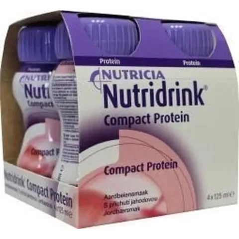 Nutridrink Compact Proteïne Aardbei Shake - 4 x 125 ml - Drinkmaaltijd