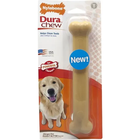 Nylabone Dura Chew Voor Harde Bijters Pindakaassmaak TOT 23 KG 19X4X2 CM