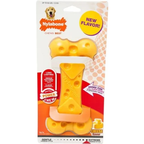 Nylabone Durachew Cheese Bone Geel - Hondenspeelgoed - Large Tot 25kg