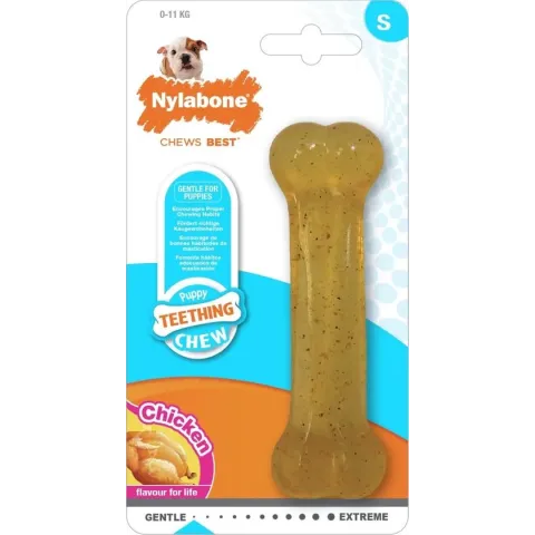 Nylabone Puppy Bone Flexible Bruin - Hondenspeelgoed - Small Tot 11kg
