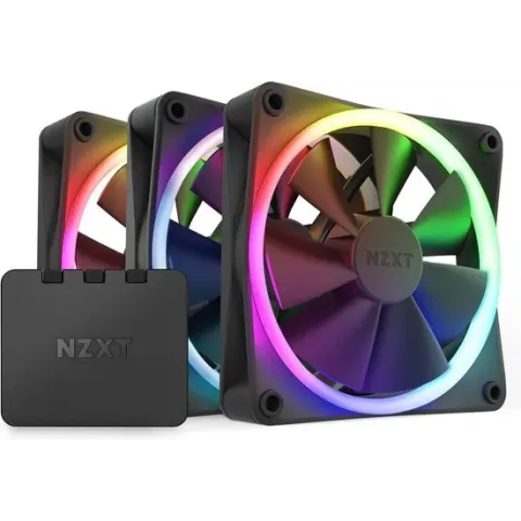 NZXT F120RGB - Ventilators en controller - 3 x 120 mm - RGB - zwart
