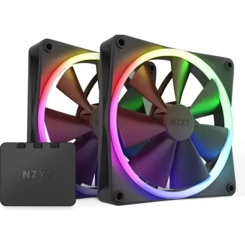 NZXT F140RGB - Ventilators en controller - 2 x 140 mm - RGB - zwart