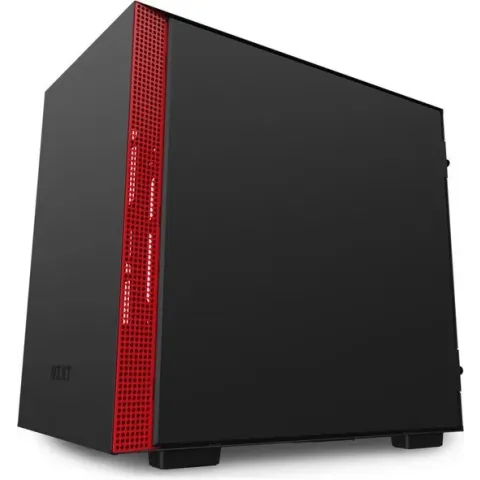NZXT H210i Matte Black Red Mini Tower Zwart, Rood